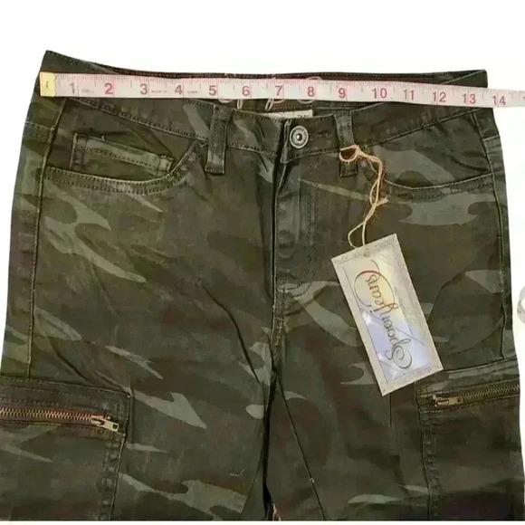 Spoon Jeans Camo Camoflauge Ankle Zip Five-Pocket Style Pants Jeans - Picture 4 of 10